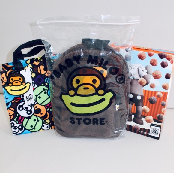 BAPE BABY MILO Brown Technical Faux Fur Backpack - Picture 7 of 7